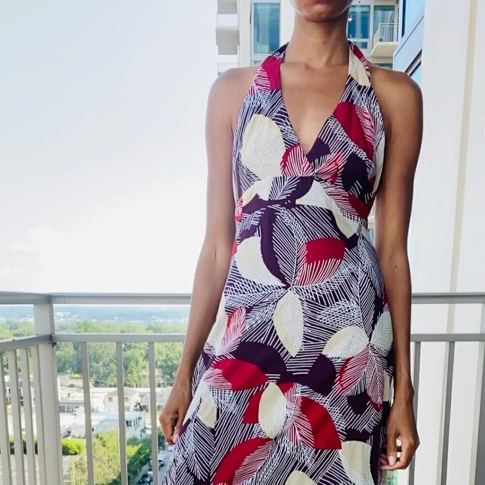 BCBGMaxAzria Tribal Maxi Dress | Red | L